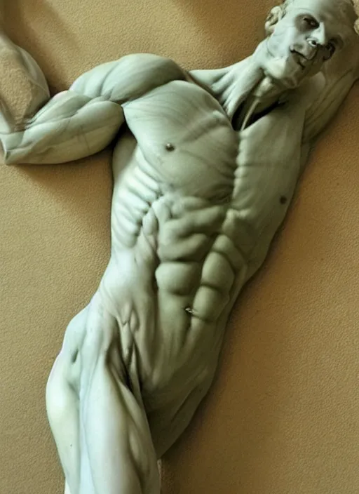 Prompt: anatomy, human, real, realistic, marble, gold, veins, muscle, extremely detailed, marble green, sculpture