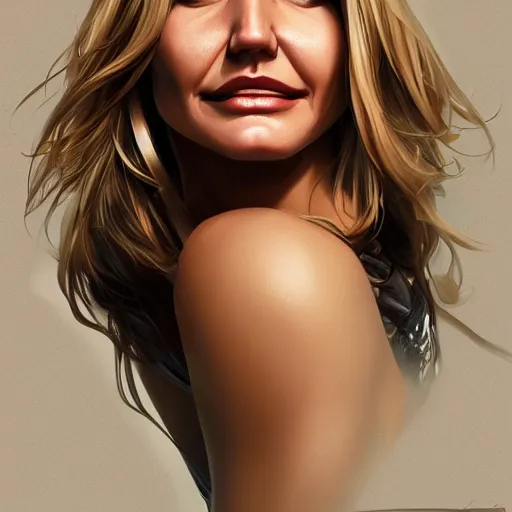 Prompt: Cameron Diaz by Stanley Artgerm Lau, WLOP, Rossdraws, James Jean, Andrei Riabovitchev, Marc Simonetti