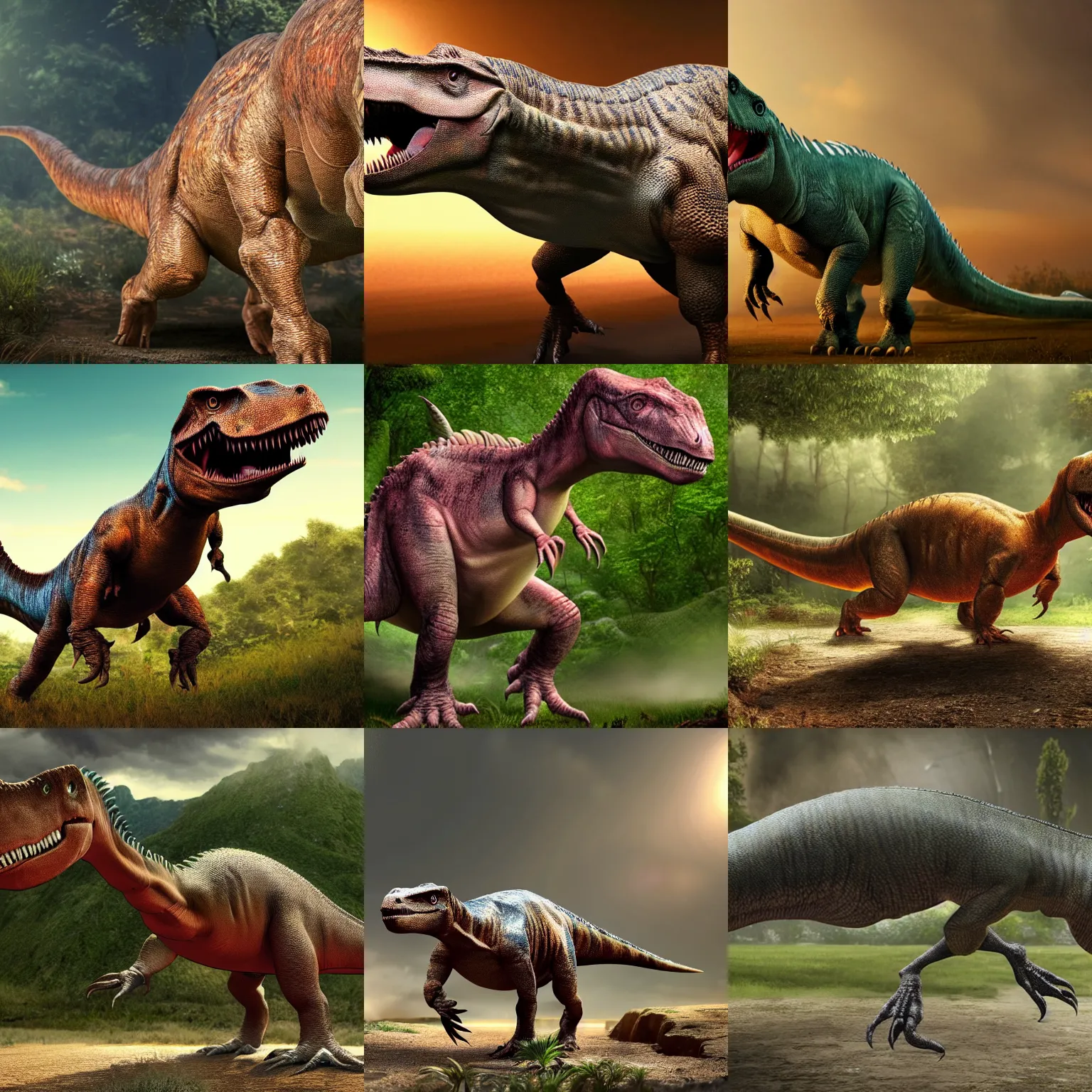 Prompt: A new species of Dinosaur, hyper realistic, 4k resolution, artwork, cinematic, depth of field, intrincate