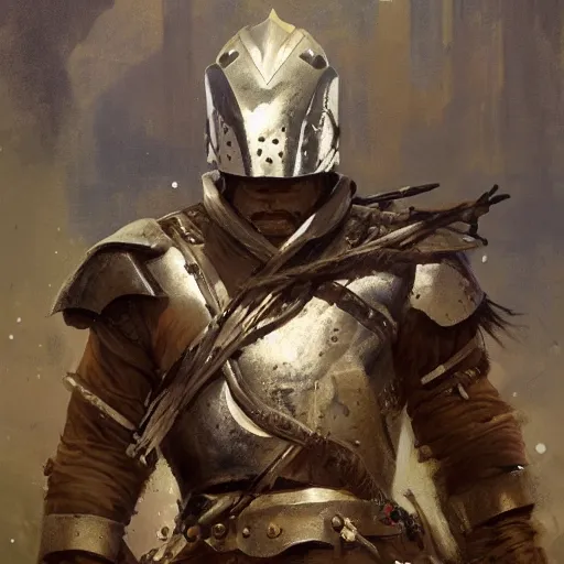 Image similar to portrait of warrior otter, shiny armor, by lindsey kustusch, anders zorn, greg rutkowski.