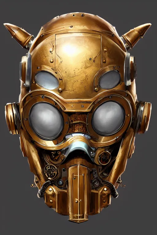 Image similar to steampunk helmet fantasy art mask robot ninja stylized digital illustration sharp focus, elegant intricate digital painting artstation concept art global illumination ray tracing advanced technology chaykin howard and campionpascale and cooke darwyn and davis jack