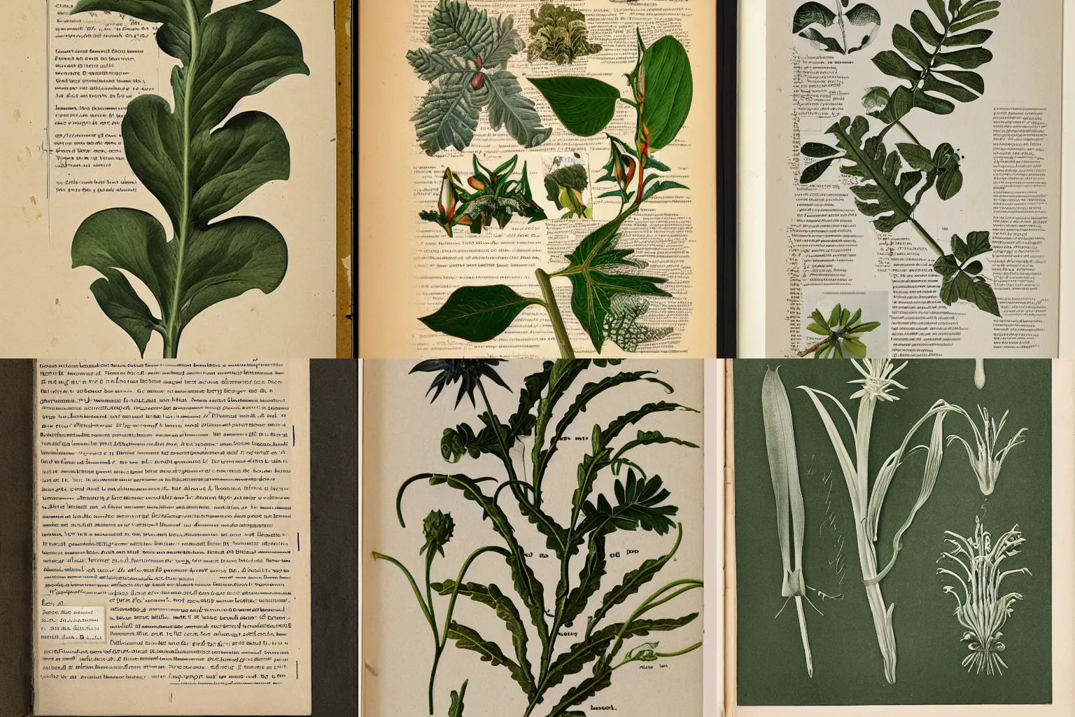 Prompt: botanical illustration type specimen book typography letter page archive photograph