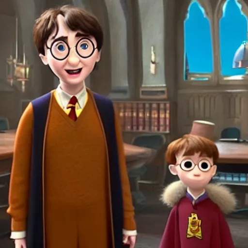 Image similar to Harry Potter in pixar film,