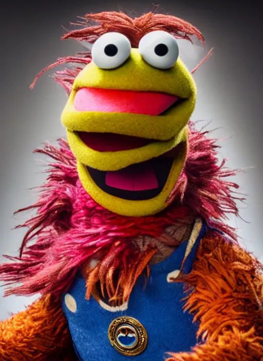 Image similar to studio portrait still of muppet thor as a muppet muppet as a muppet, 8 k, studio lighting, key light,