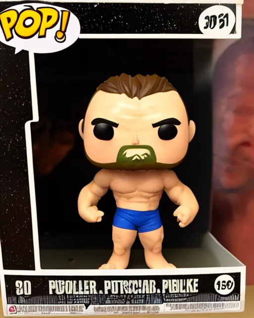 Image similar to Wrestler Funko Pop. Photographic, photography