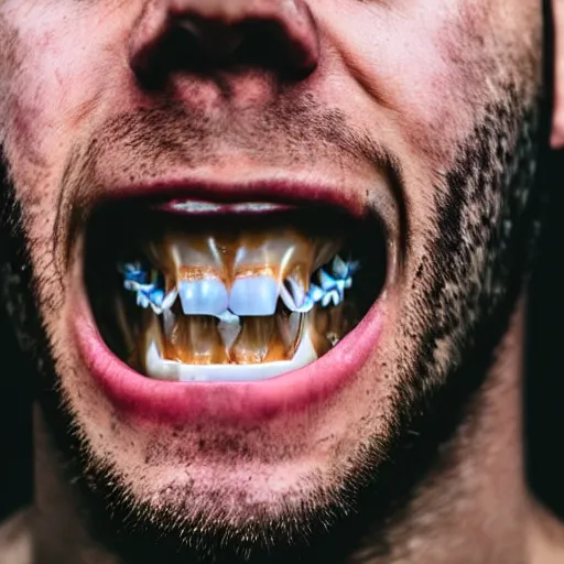 Image similar to man covered in teeth