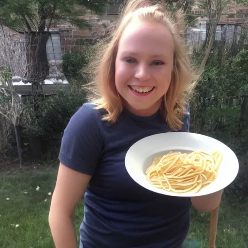 Image similar to ross's fat sister who eats pasta all the time, from wheaton, il