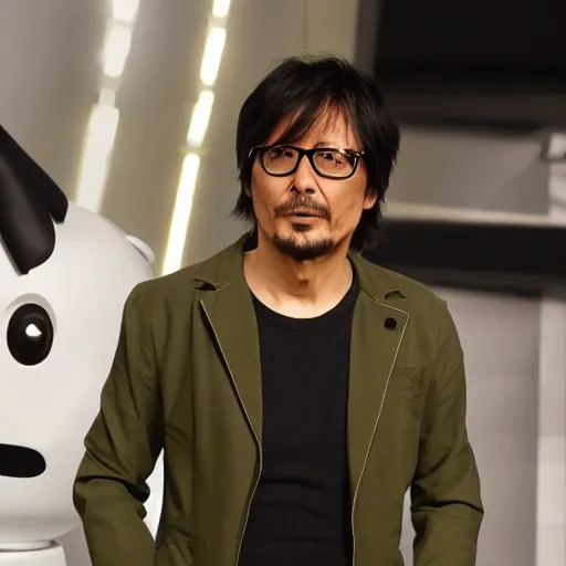 Prompt: hideo kojima as the android mascot