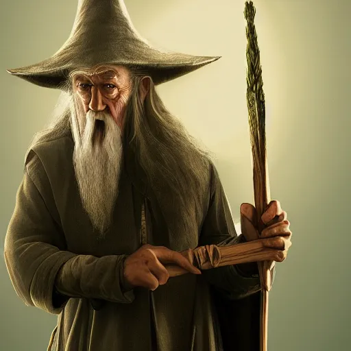 Image similar to Gandalf from the hobbit holding a giant marijuana joint, amazing digital art, trending on artstation, highly detailed