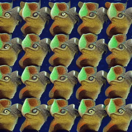 Image similar to tessellation of frogs, realistic