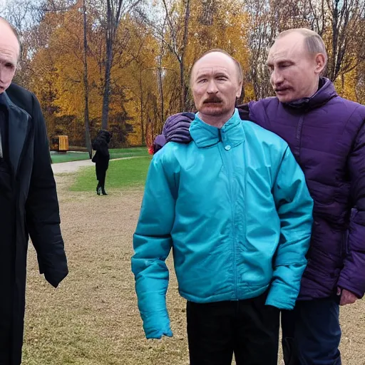 Image similar to walter white and putin in the park