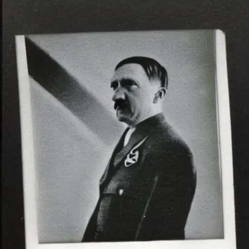 Image similar to polaroid of adolf hitler surprised