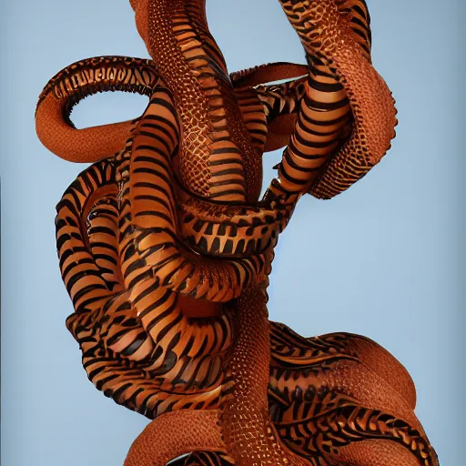 Image similar to cardboard cutout of tentacles, cut out of brown corrugated cardboard, realistic, cardboard cutout, flat, hyperrealistic photography