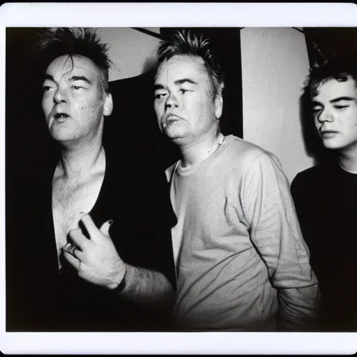 Prompt: stewart lee performing with the smiths, 9 0 s polaroid, by nan goldin