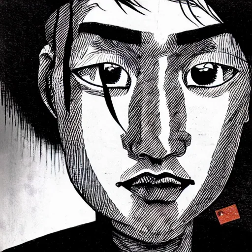 Prompt: a chinese prisoner, by junji ito