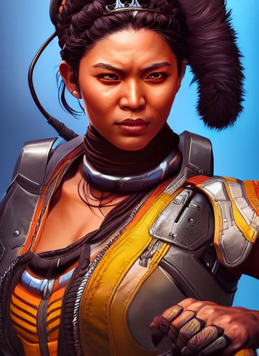 Image similar to The Tiger Queen as an Apex Legends character digital illustration portrait design by, Mark Brooks detailed, soft lighting