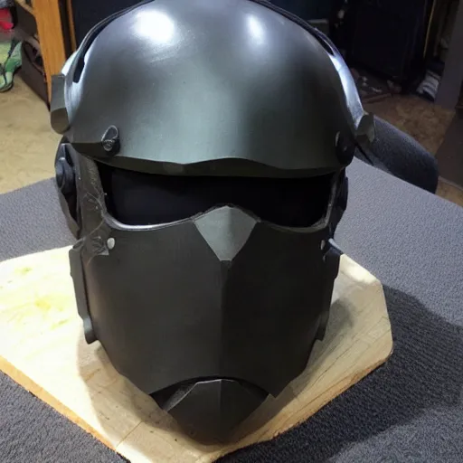 Prompt: “progress on ODST cosplay helmet”