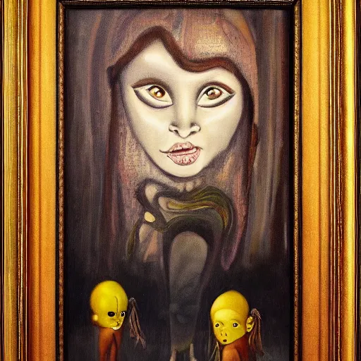 Image similar to an extremely unsettling framed painting