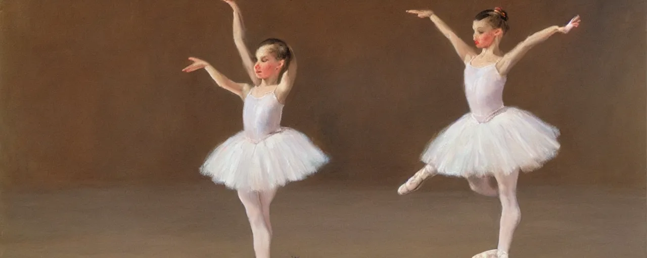 Prompt: young ballerina dancing, andrew loomis, painting