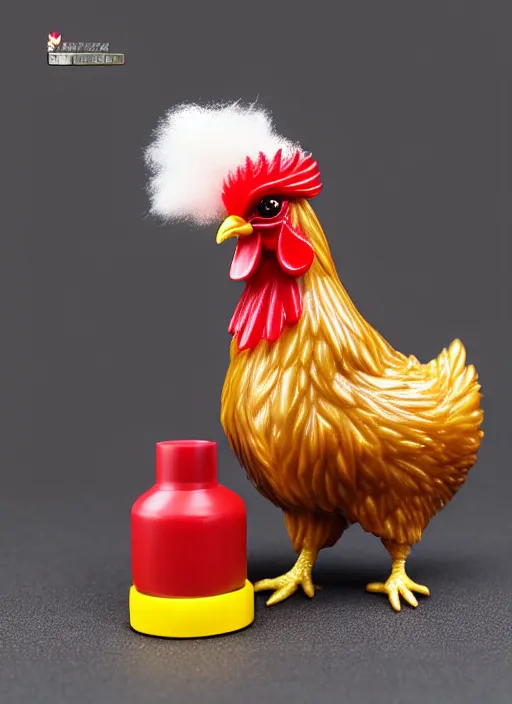 Image similar to 80mm resin detailed miniature of fluffy chicken, Product Introduction Photos, 4K, Full body, simple background