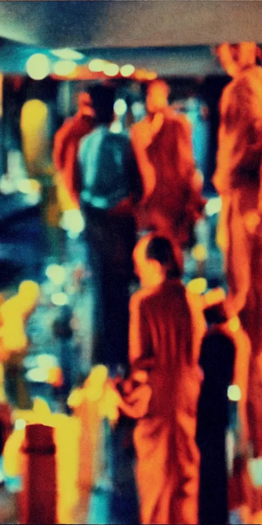 Image similar to single scene from a color film directed by stanley kubrick, abstract people in frame, color theory, cinematic, kodak film ”