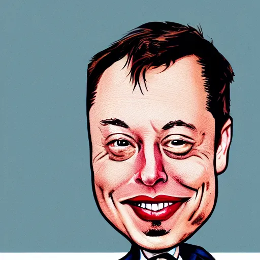Prompt: a caricature of Elon musk
