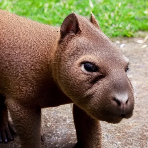 Image similar to happy capibara looking at the camera