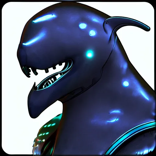 Prompt: a mechanical dolphin profile picture, commission on furaffinity, unreal engine