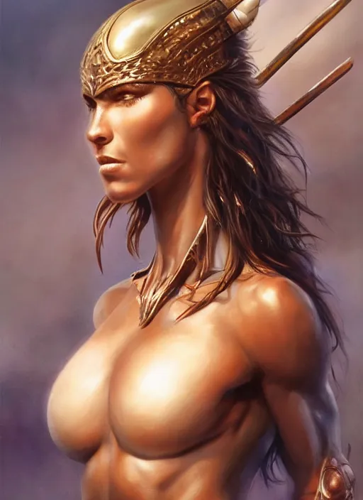 Prompt: portrait of an athletic female nilotic barbarian, painted by boris vallejo and julie bell and luis royo, trending on artstation, D&D, soft lighting, HD, sharp focus, intricate, masterpiece, concept art, character design