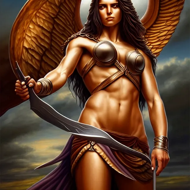 Prompt: amazon warrior artgerm anne stokes highly detailed 8 k hdr smooth sharp focus high resolution award - winning photo photorealistic