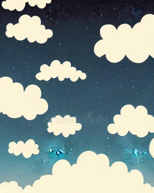 Prompt: cloudy sky vector illustration in anime style