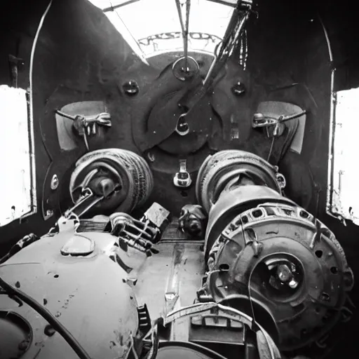 Image similar to inside of a tank while the crew is working