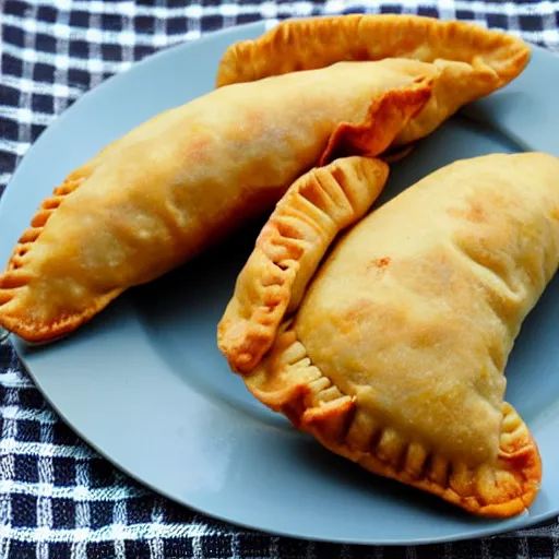 Prompt: close view of a picadillo empanada