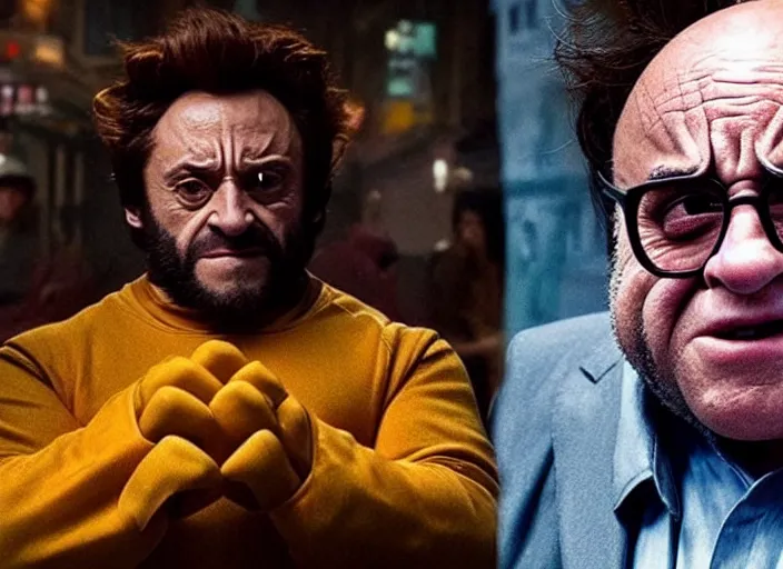 Image similar to cinematic still, danny devito as wolverine, x - men ( 2 0 1 9 )