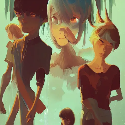 Image similar to digital illustration of the ice age, by makoto shinkai, ilya kuvshinov, lois van baarle, rossdraws, basquiat