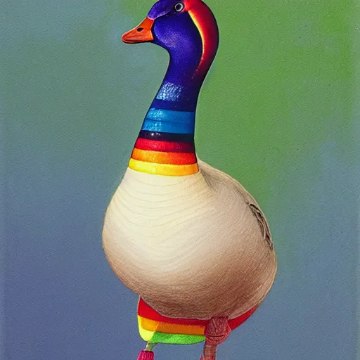 Image similar to rainbow goose