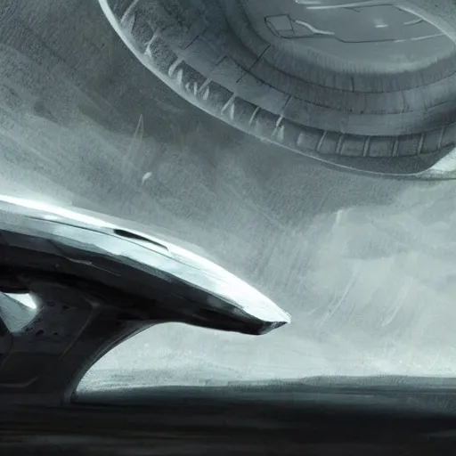 Prompt: an ominous alien spaceship concept art, smooth, sharp focus,