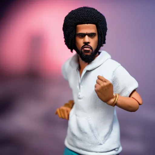 Image similar to detailed studio photography of a close up claymation action figure of j cole, highly detailed, breathtaking, uhd resolution, beautiful lighting, studio light, extremely detailed, 8 5 mm shot, photorealistic, hyperrealistic