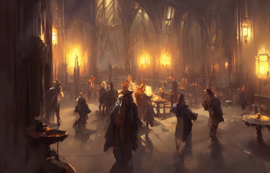 Image similar to greg manchess concept art of a the hogworts dimension, key visual, ambient lighting, highly detailed, digital painting, artstation, concept art, sharp focus, by makoto shinkai and akihiko yoshida and hidari and wlop and greg rutkowski