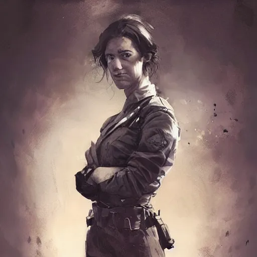 Prompt: portrait of a spanish communist revolutionary marina ginesta, colourised, face portrait, epic, tragic, military art, fantasy, dieselpunk, hd shot, digital portrait, beautiful, artstation, comic style, by artgerm, guy denning, jakub rozalski, magali villeneuve and charlie bowater