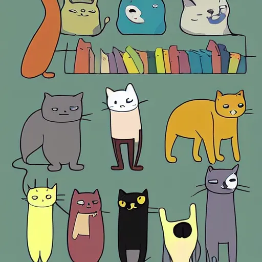 Image similar to cat in the style of adventure time animation