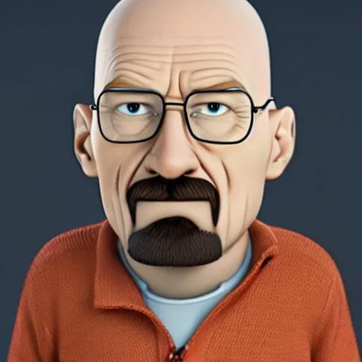 Image similar to walter white as a pixar character