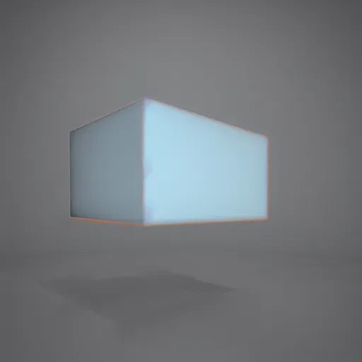 Image similar to a cube in a room with one light, octane render