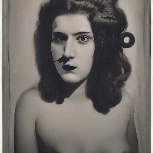 Image similar to A portrait of a beautiful cyberpunk girl, octopus, by Man Ray, fine art