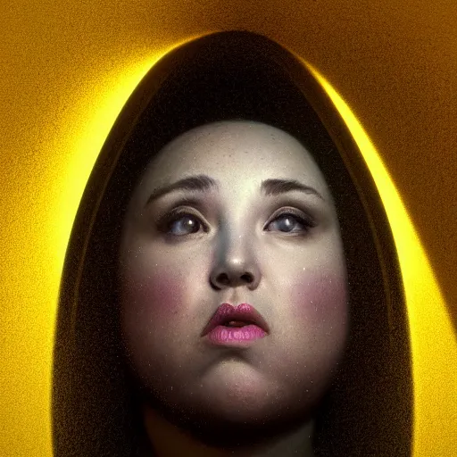 Prompt: the huge fat woman's head is on the in the closet, hiding from the darkness. medium shot. beautiful colors, great lighting. fantastic movie scene. subsurface scattering shiny skin. beautiful lighting, 4 k post - processing, trending in art station, cg society, highly detailed, 5 k extremely detailed, 3 d. cinematic scene. sharp image.