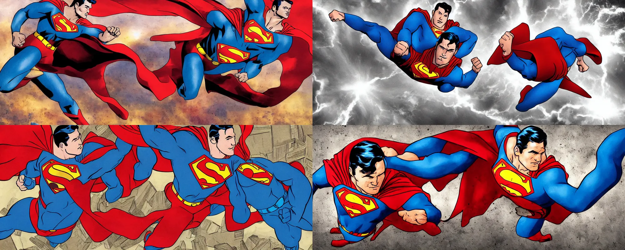 Prompt: real superman punching a hole through earth, photorealistic