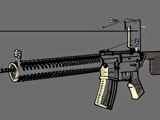 Image similar to technical sketch of an AR-15