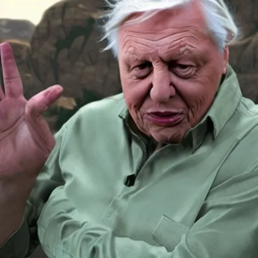 Image similar to david attenborough in grand theft auto 5