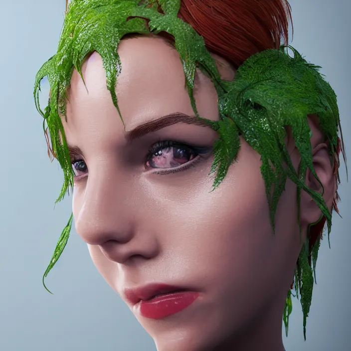 Image similar to portrait of Melanie C as a Poison Ivy. intricate artwork. by wlop, octane render, trending on artstation, very coherent symmetrical artwork. cinematic, hyper realism, high detail, octane render, 8k