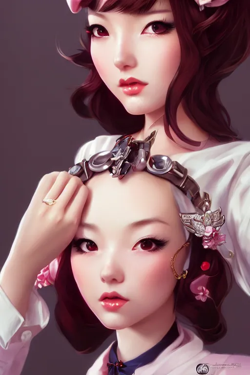 Image similar to a pin up and beautiful fashion charming dreamlke japan girl with lv jewelry, character art, art by artgerm lau and wlop and and ilya kuvshinov and john singer sargent, hyperdetailed, 8 k realistic, symmetrical, frostbite 3 engine, cryengine, dof, trending on artstation, digital art